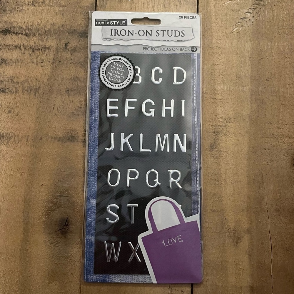 Iron on stud letters (pack of 3)